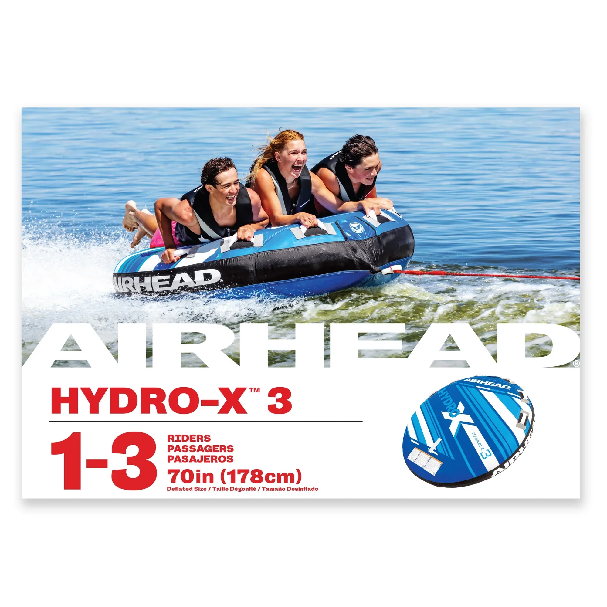 Hydro-X 3 | 1-3 Rider Towable Tube for Boating *Walmart Exclusive* - Image 4