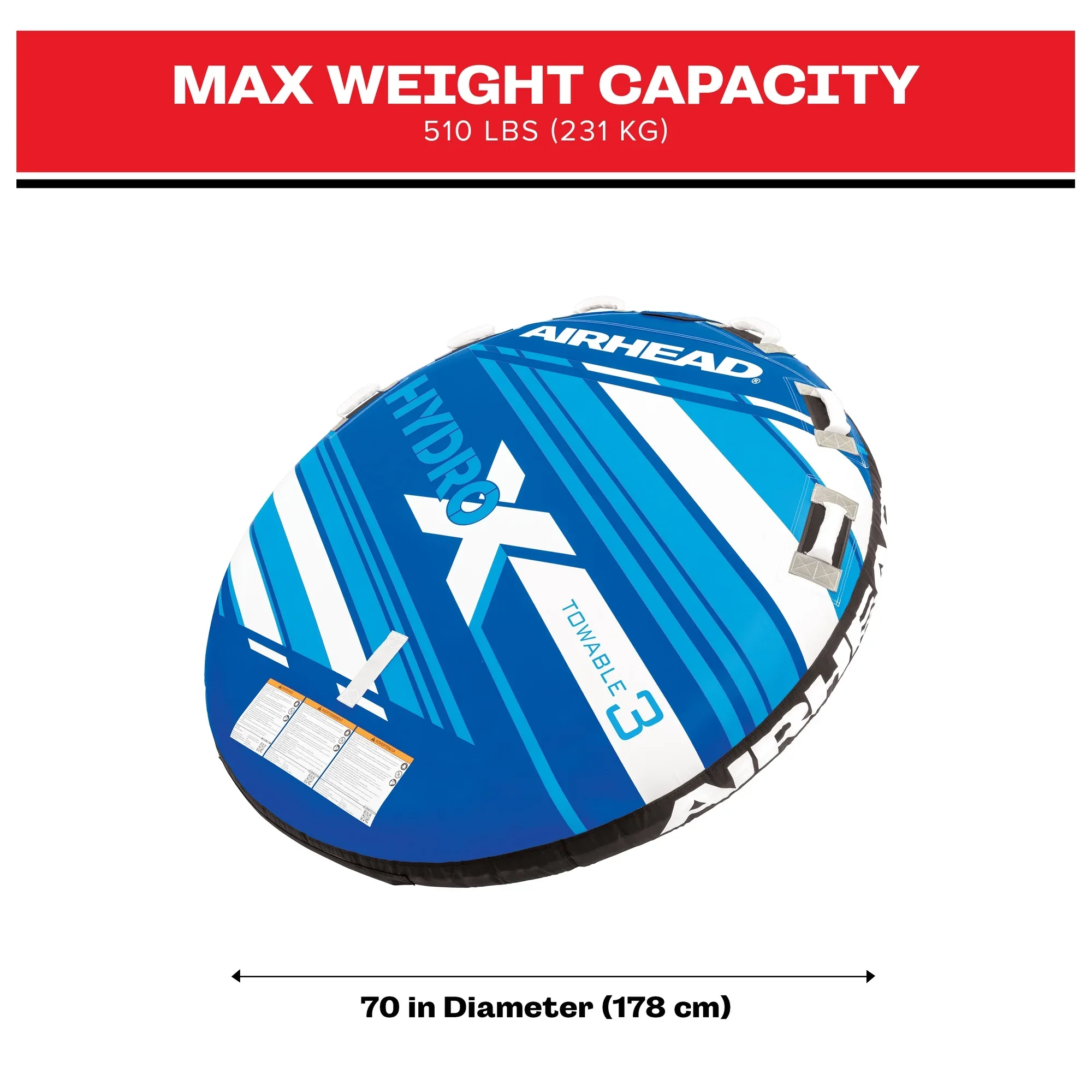 Hydro-X 3 | 1-3 Rider Towable Tube for Boating *Walmart Exclusive* - Image 5