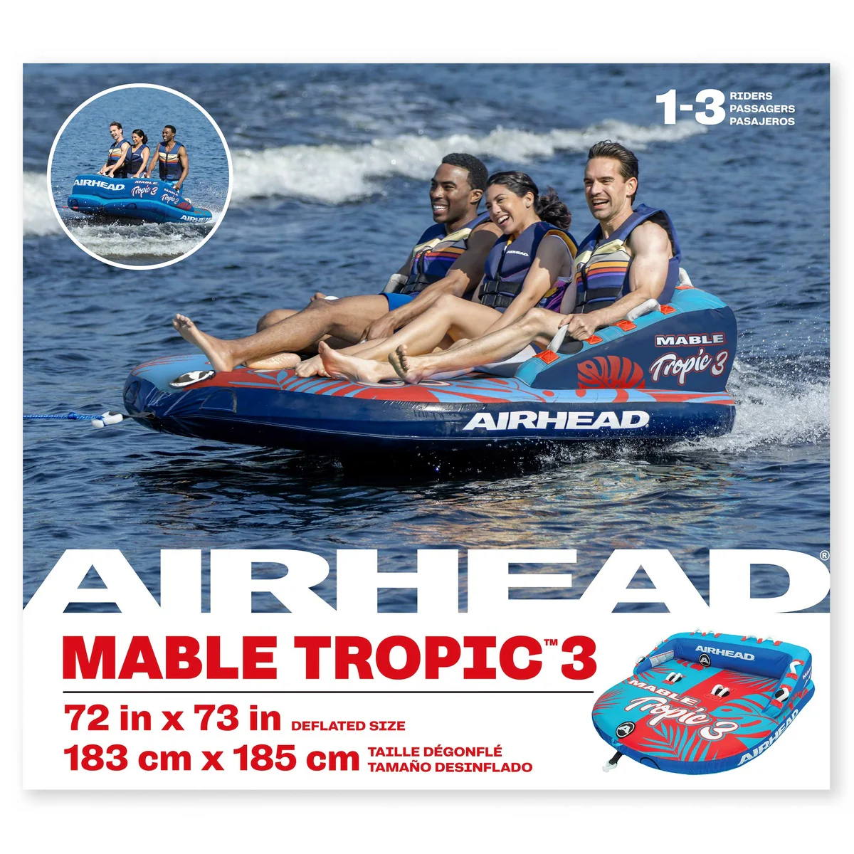 Mable® Tropic 3 | 1-3 Rider Towable Tube for Boating *Walmart Exclusive* - Image 9